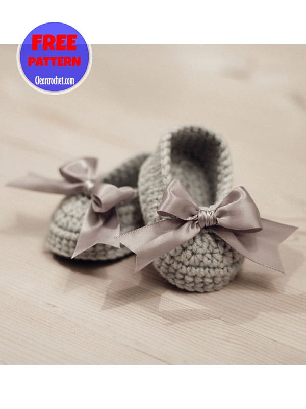 bow crochet baby booties