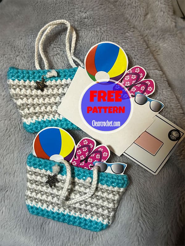 card holder and mini crochet beach bag