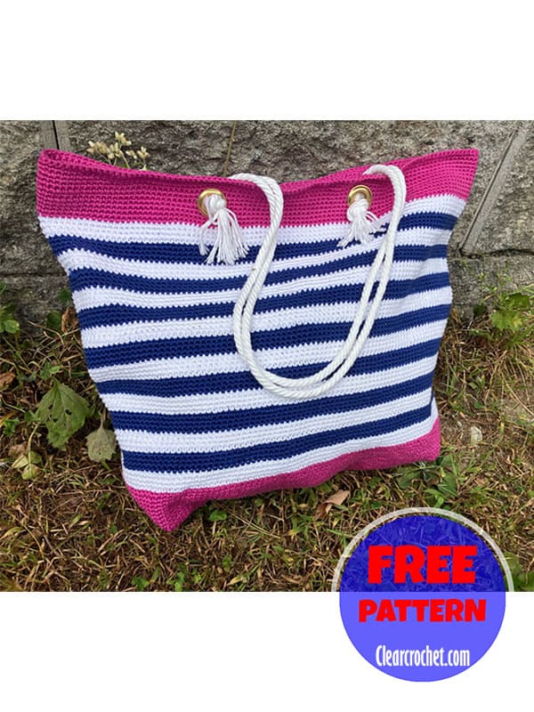 classic crochet beach bag