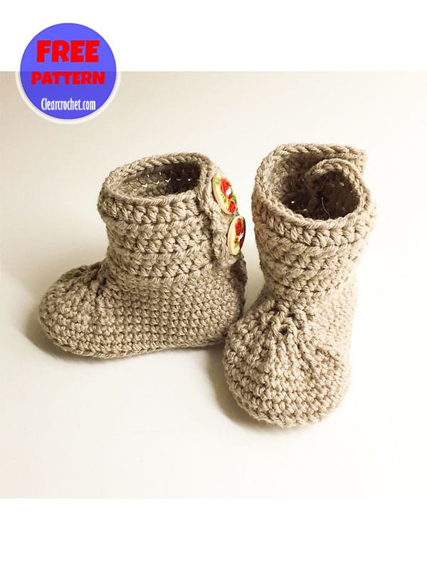 colorwork stripes crochet baby booties