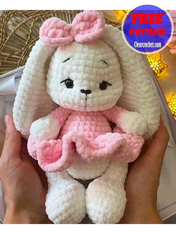 crochet bunny plush pattern​ with dress