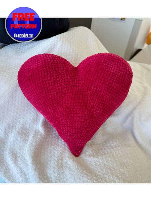 crochet heart pillow pattern