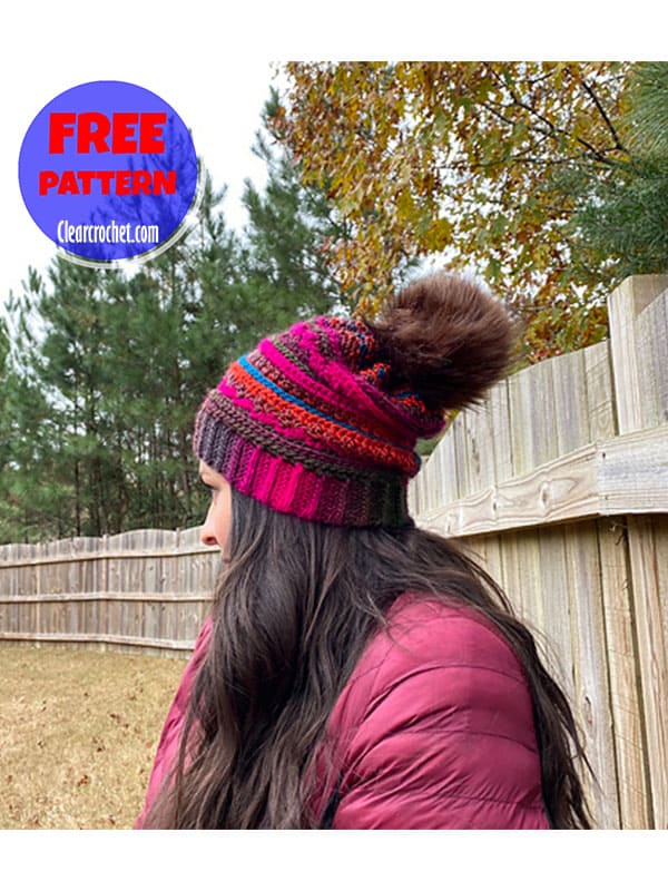 fall slouchy beanie hat crochet pattern