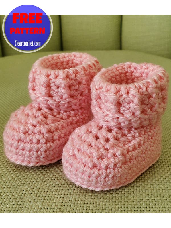 free crochet baby booties pattern 0-3 months