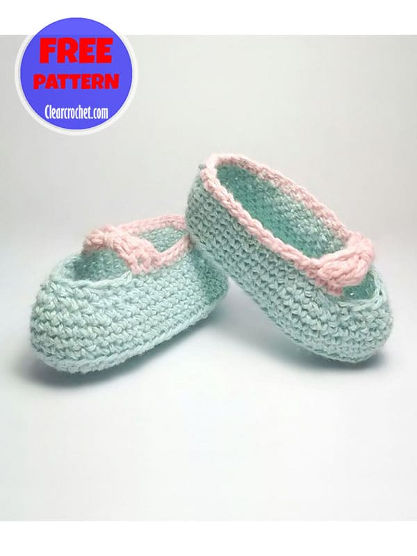 little bow crochet baby booties pattern