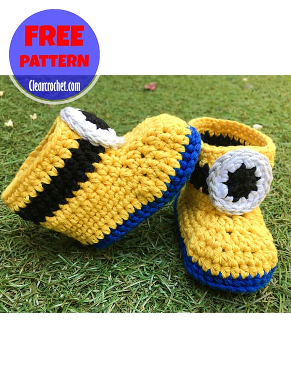 minion crochet baby booties