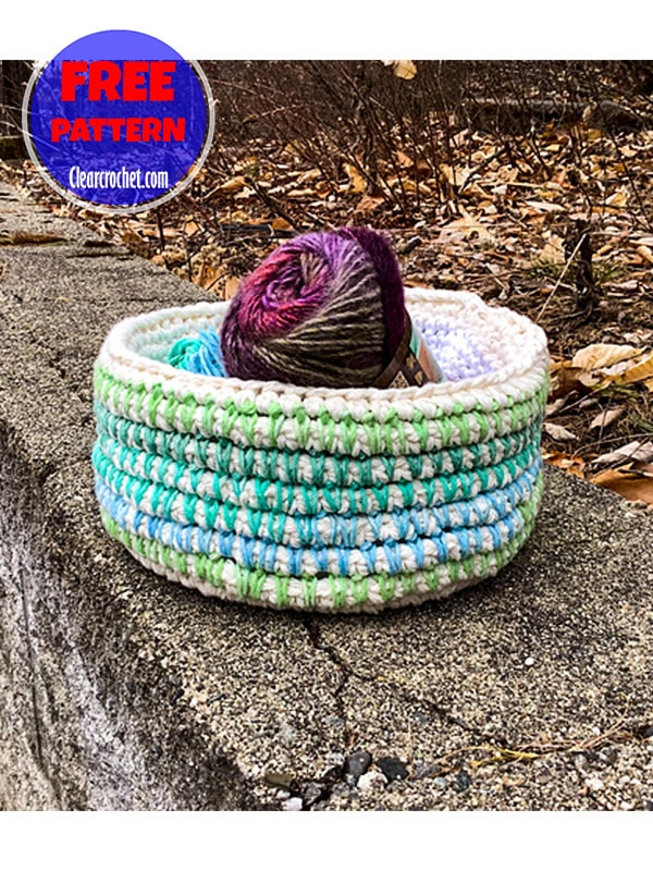 mosaic crochet basket pattern