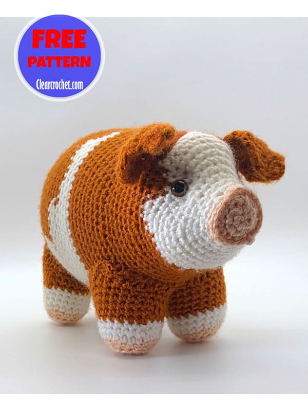 realistic 3d amigurumi pig