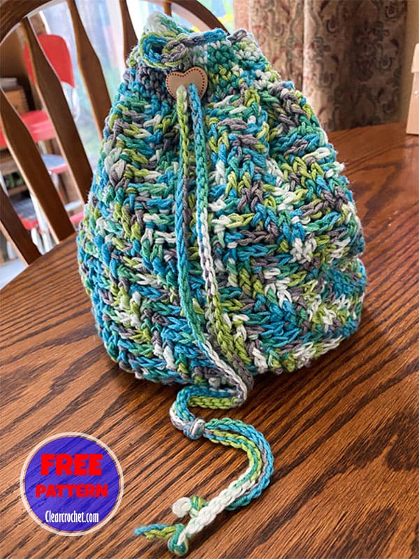 sand dollar crochet drawstring bag pattern