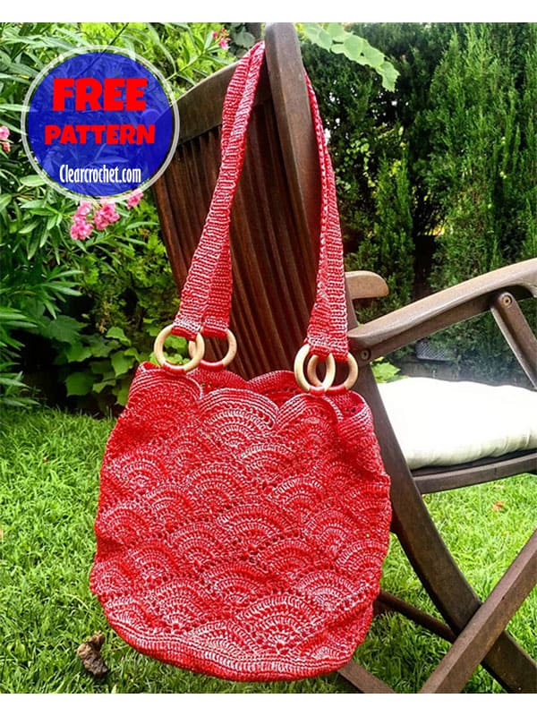 shell stitch crochet beach tote bag pattern