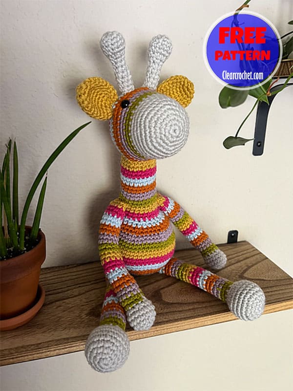 stripes colorwork crochet giraffe pattern