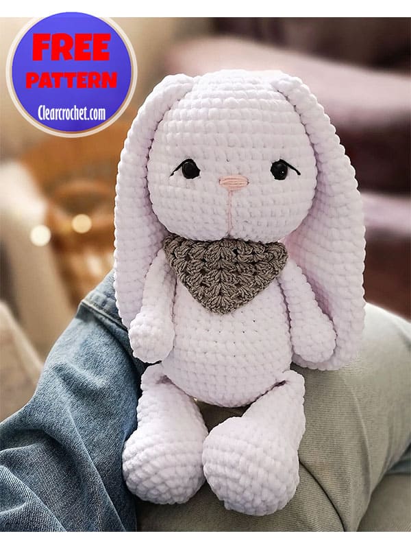 white plush bunny crochet pattern