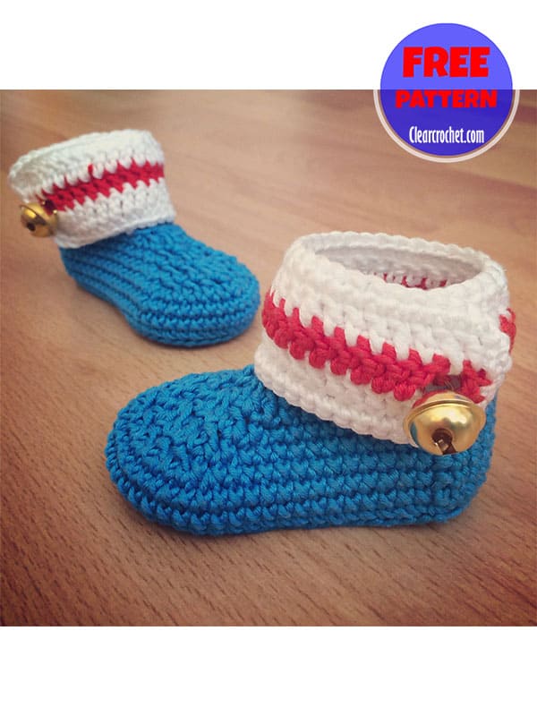 wrap buttoned baby bootie crochet pattern