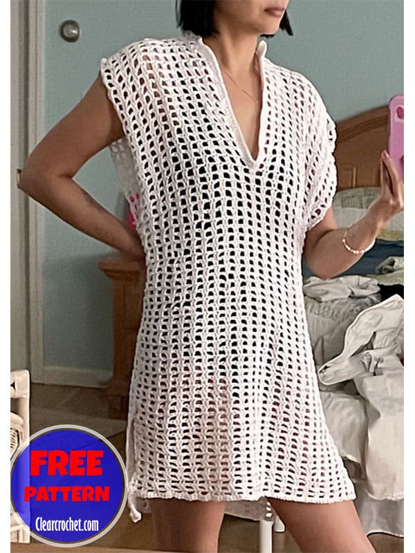 beginner friendly easy crochet beach cover up dress