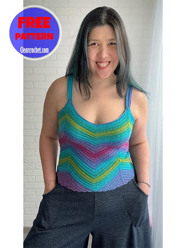 chevron crochet tank top