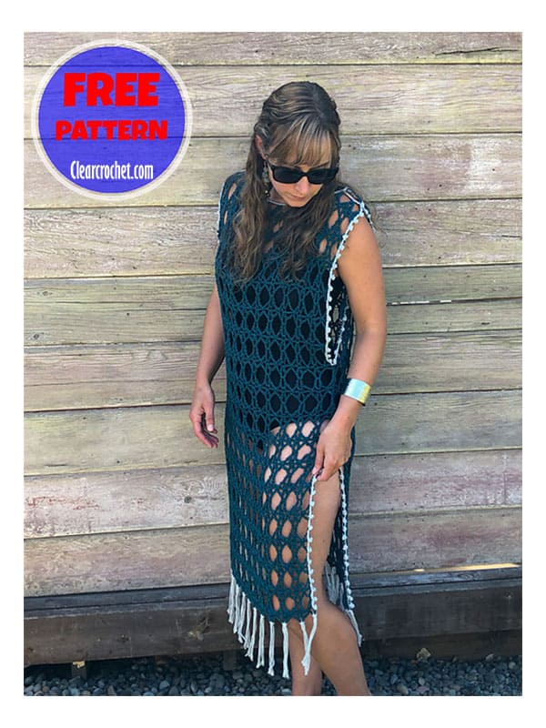 crochet maxi cover up dress