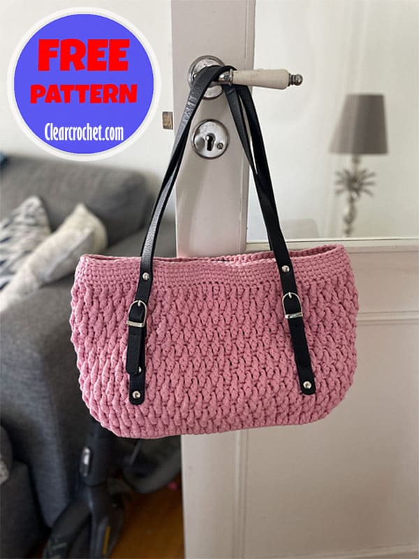 elegant crochet shoulder tote bag pattern