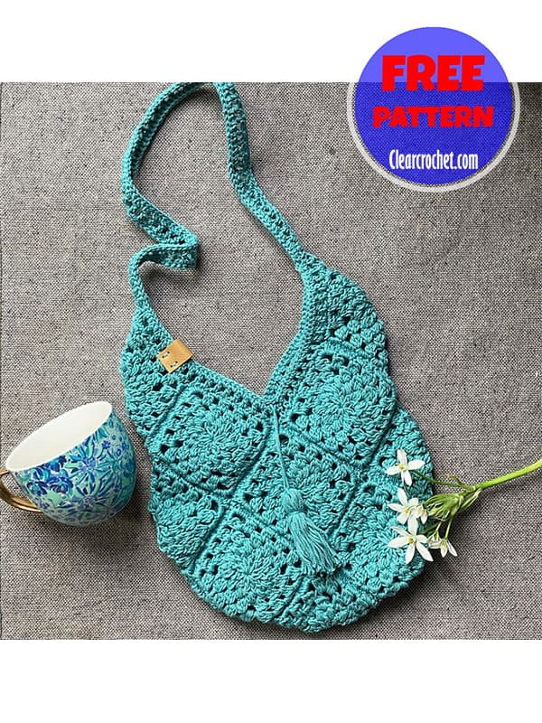 granny square crochet shoulder bag