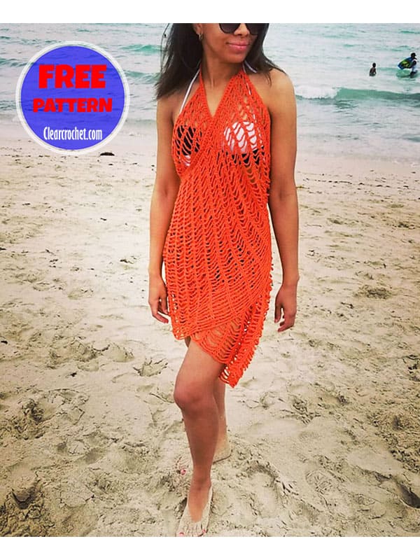 hawaii style long crochet cover up