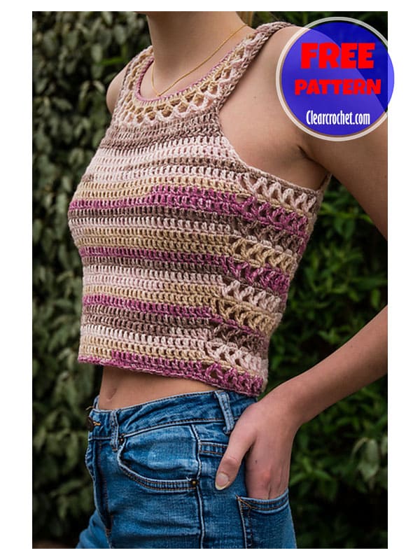 lace on the sides crochet summer tank top