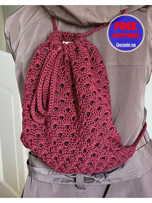 crochet drawstring backpack