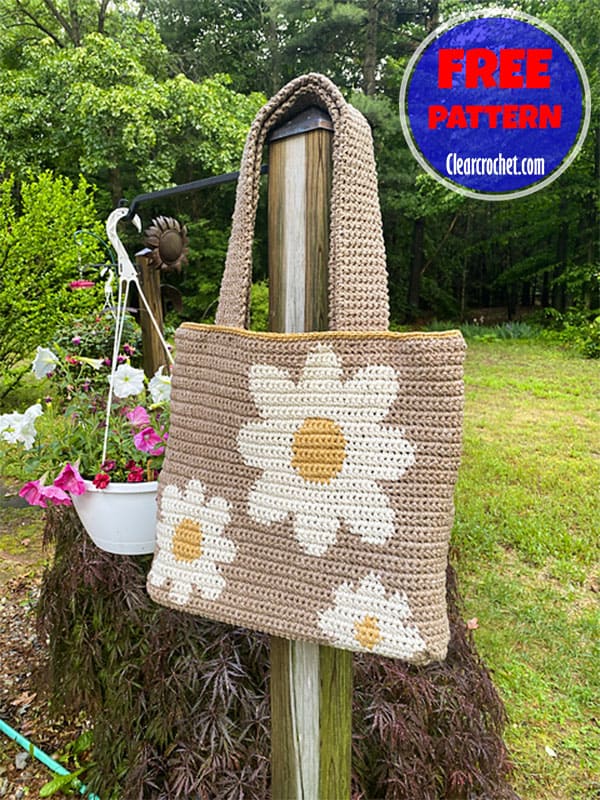 daisy crochet tote bag pattern