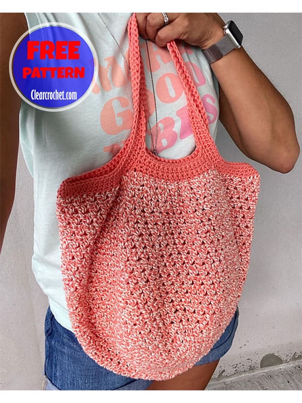 easy beginner friendly crochet market bag pattern