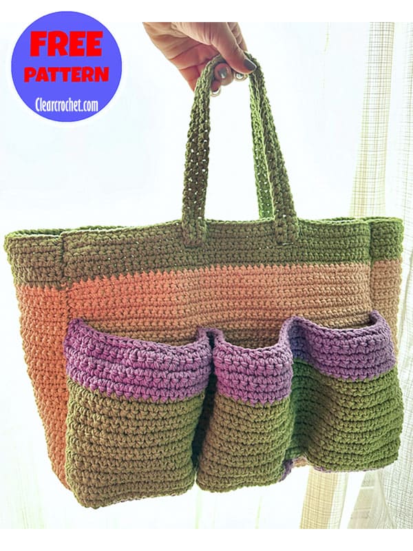 garden crochet bag​ with pockets