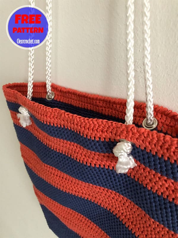 striped crochet tote bag pattern