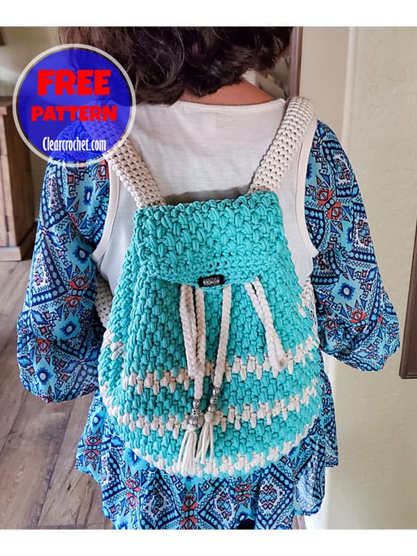 stripes colorwork crochet backpack pattern