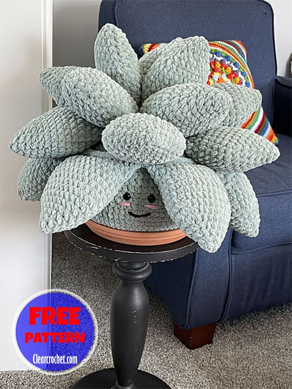 Free succulent crochet pillow pattern (2)