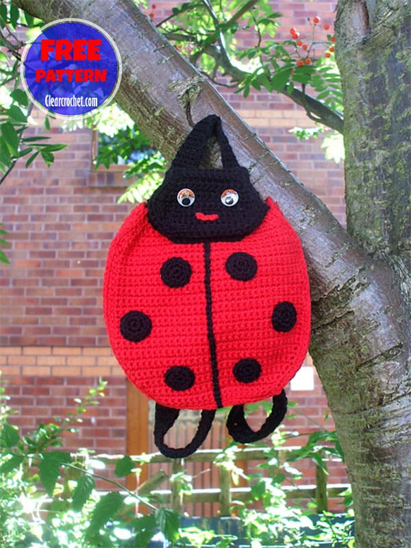 Unique ladybug crochet backpack free pattern (2)